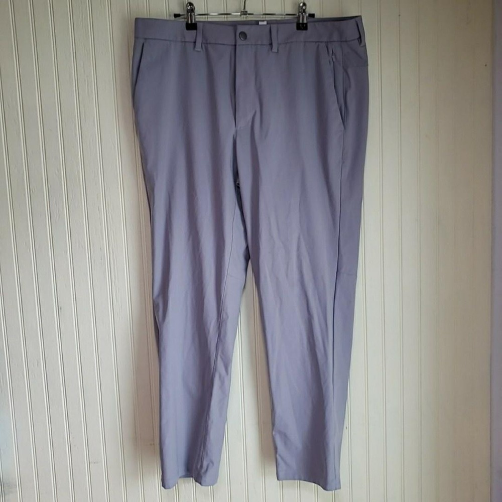 CRZ YOGA Pants Mens 38x29 Gray Stretch‎ Khakis Slim Tapered Pockets Travel Yoga